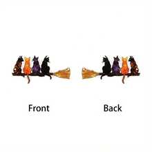 1 件，猫形亚克力捕光器吊坠，带扫帚图案 - 彩色室内/室外悬挂装饰，适用于花园、家居或礼物、2D 平面艺术品、户外装饰