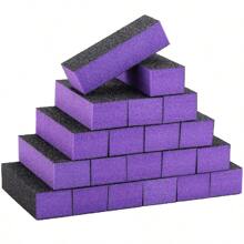 20/10 piezas Limas de uñas de esponja de alta elasticidad, endurecedor de uñas, bloques de lija negra, núcleo morado impermeable, lija gruesa, bloques de pulido de uñas de tofu, tablas de pulido de uñas