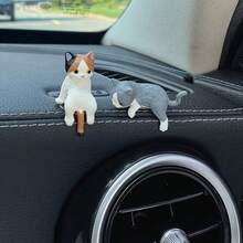 A Set Of 4 Cute Cat Dashboard Ornaments - Cartoon Mini Decorations Suitable For Car Interiors And Display Screens, Bringing Joy To Every Drive. - one-size - View 5