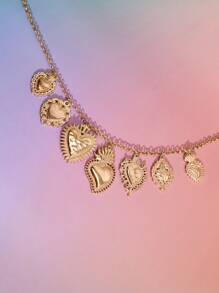 DareSee 1pc Vintage Elegant Heart Pendant Necklace For Women, Matching Multi-Style Sacred Heart Pendant Decor Accessory, Suitable For Casual Wear Or Party, Holiday Gift Jewelry Music-Fest Y2K-Fest Back To School Autumn Christmas Christmas Winter Christmas Gifts