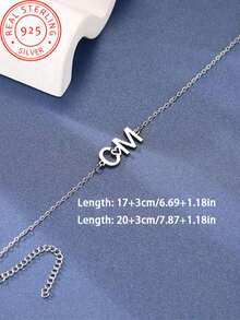 1 Chiếc Vòng Tay Tên Nữ Trái Tim Đôi Chữ Cái 925 Tùy Chỉnh Được Cá Nhân Hóa, Đơn Giản, Thời Trang Thích Hợp Làm Quà Tặng Ngày Lễ, Quà Tặng Ngày Lễ Tình Nhân, Quà Tặng Giáng Sinh, Quà Tặng Ngày Của Mẹ - Nhiều màu - Xem 2