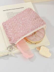 1个亮片零钱包，带蝴蝶结吊坠，闪亮迷你零钱包，可爱少女迷你钱包，钥匙包，数码收纳包，耳机包，美观零钱包，迷你手拿包，小卡包，可爱拉链包，化妆包，唇膏包，迷你化妆包，多种颜色可选，送给她的礼物，旅行必备，邮轮必备，宿舍必备，婚礼伴娘礼物，妈妈礼物，生日礼物，送给朋友和老师的礼物。 - 彩色 - 查看 4