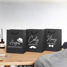 1pc Custom Groomsman Gift Bag, High-Quality Groomsman Gift Bag, Personalized Gift Bag For Wedding, Birthday, Bachelor Party, Wedding Favor Return Gift,Art Activities For Children