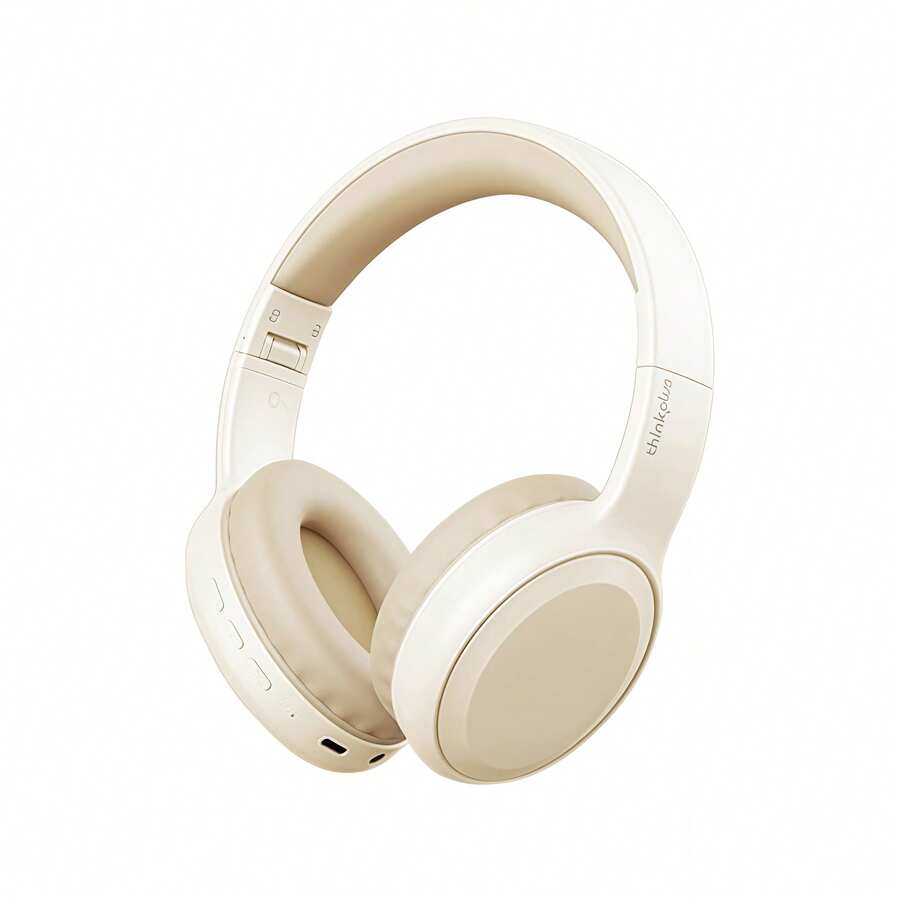 Lenovo Auriculares inalámbricos ultra suaves TH30 | Reproducción de 40 horas y diseño ultraligero | Compatibilidad multiplataforma | Audio espacial envolvente | Comodidad todo el día para trabajo y juegos - Beis - Ver 1