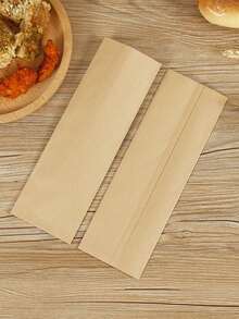 50/100个牛皮纸袋，防油一次性食品袋，牛皮纸吉事果袋，防油餐具套，适用于餐具饼干烘焙糖果 | 派对、餐饮、餐车的防漏零食包装 | 婚礼生日