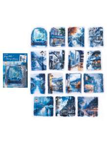 15 Pcs Street Scene Themed Sticker Set, Vintage Creative Aesthetic Sticker Art, Collage Magazine, Scrapbooking, DIY Decor, Holiday Gift, Personalized Scrapbook School Supplies School Supplies,Back To School