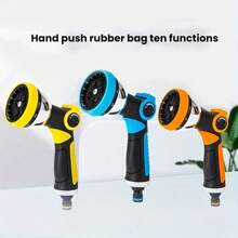 1 pieza de pistola de agua para regar plantas, con cabezal rociador envuelto en pegamento y 10 funciones. Herramienta de riego automático para jardines, con una pistola rociadora para regar vegetales y jardines