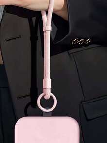 1 件多巴胺手机挂绳防丢失腕带钥匙扣吊坠腕带链苹果夹固定配件短可调节拉绳女式手腕吊坠加固通用挂绳 - 彩色 - 查看 3