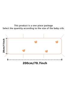 1pc Baby Crib Bumper Pad, All-In-One Soft Protective Rail, Infant Bed Fence, Newborn Cartoon Embroidery Cushion Crash Pad, Child Anti-Fall Safety Guard Rail - Multicolor - View 3