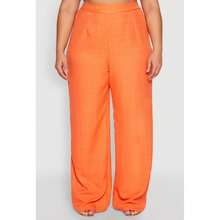 Plus Size Linen Palazzo Pants - Multicolor - View 3