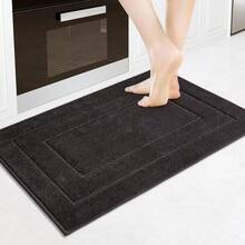 Machine Washable Kitchen Runner Rug 24" X 59", Non-Slip/Skid Hallway Runner Rug, Super Absorbent Soft Area Rug For Kitchen, Hallway & Laundry, Brown - Charcoal - View 1