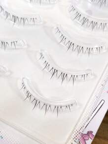 5 Paar ultradünne untere Wimpernstreifen | unsichtbares transparentes Band Büschel Wimpern für einen natürlichen, fließenden Look | Asiatischer Stil Streifen für Unteraugen (Alltag & Party, einfache Anwendung)