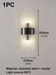 1 pieza/2 piezas Aplique de pared moderno de oro con cristal y base de acero inoxidable de alta calidad para café, sala de estar, dormitorio, decoración del hogar, aplique de pared, lámparas de decoración de habitación
