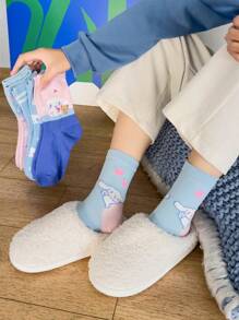 Sanrio 5Pairs Sanrio Cute Anime Socks Licensed Cute Cartoon Anime Gamer Tube Socks | Perfect For Christmas And Halloween, Funny, Cheerful, And Crazy Designs, Suitable For Street Style, Hip Hop, Basketball, And Skateboarding