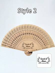 个性化婚礼手扇，订婚礼物，新娘礼物，派对回礼，伴郎礼物，感谢礼物，婚礼扇子回礼，个性化扇子派对回礼 - 彩色 - 查看 11