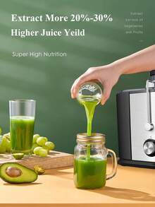 Juilist Juicer, 600W Juicer Machines With Anti-Drip & Anti-Slip Function, Juicers Whole Fruit And Vegetable With 3-Inch Wide Mouth Food Chute, 2 Speeds, Recipe Included, Easy To Clean - UK Plug(220-240V) - View 7