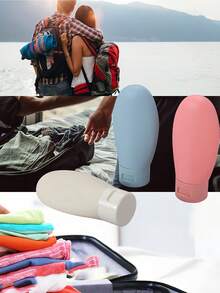 1/3Pcs Travel Bottles, Refillable Silicone Travel Bottles, Leak Proof Refillable Squeezable Containers , Travel Essentials, 60ML Travel Bottles & Containers, Small Mini Empty Plastic Squeeze Bottles For Travel Toiletries, Shampoo And Conditionerfor Liquid Shampoos Soap And Toiletries, Suitable For Fall Decor, Traveling, Holiday, Travel Essentials Home Bathroom Decor. Back To School - Multicolor - View 8