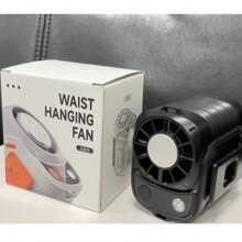 1pc Ice-Cooling High-Speed Waist-Hanging Fan With USB Charging, Portable Outdoor Cooling Worksite Clip-On Waist Fan. Features A 6000mAh Large-Capacity Battery, 5-Speed Wind Adjustment, 2-In-1 Charging And Cooling Functionality (Dual-Purpose Device). Equipped With Night Lighting, Universal Type-C Charging Port, Portable Smart Clip, Digital LED Display, And Real-Time Speed/Battery Level Indicator With Numerical Readout.