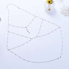 Sexy Women's Body Chain, Rhinestone Pendant Tassel Necklace, Sexy Chest Chain, Rhinestone Pearl Chain, Sexy Women Body Chain Jewelry, Rhinestone Pendant Tassel Necklace, Sexy Chest Decoration Chain, Fashionable Sexy Elegant Chain For Women, Elegant Sexy Women Necklace