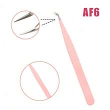 FADVAN 1 Pc Eyelash Tweezers Extension Pink Stainless Steel Superhard Tweezers With Fiber Tips High Precision Anti-Static Tweezers