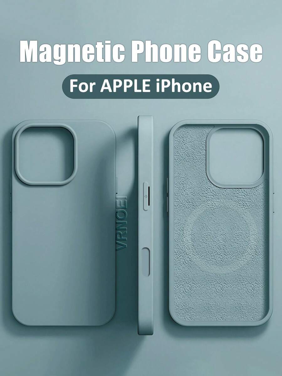 VRNOEI Luxury Magnetic Wireless Charger Case Compatible With IPhone 16 14 13 12 11 15 17 Pro Max With Velvet Compatible With IPhone 17 AIR 14 15 16 Plus Phone Cover Accessories