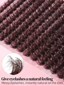 DAIFIYAN Brown 14Rows D Curl 280Pcs/238Pcs/210Pcs/196Pcs/168Pcs Individual Lashes Fluffy Lash Clusters 60D/80D/100D/120D/140D/160D Individual Eyelash Thick Cluster Eyelash Extensions Lashes Clusters 8-16MM Wispy Cluster Lashes