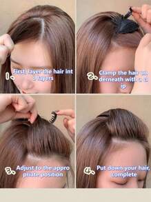 1 pieza/2 piezas Clip voluminizador de flequillo esponjoso, Peine de cabello invisible sin costuras de 5 dientes, Clip anti-aplanamiento de la línea del cabello, Un excelente clip para peinado, Vuelta al colegio, Esenciales de viaje y vacaciones, Accesorios para el cabello para mujeres