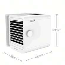Ventilador de aire acondicionado de escritorio de 1000ML con pantalla táctil, temporizador, refrigeración por agua, humidificador y sin aspas