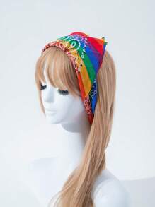 1 set de bandeaux, bandanas pour femmes, foulards carrés rayés multicolores arc-en-ciel pour festival de la fierté, convient pour porter le jour de la fierté, bandeau turban, bandeau de sport