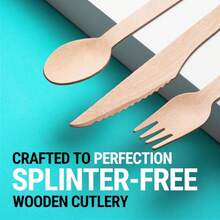 7/12/25/50/100/150/300 件高品质木制餐具套装 - 刀、叉、勺、沙拉叉、冰淇淋勺、蛋糕叉，适合派对、生日、婚礼、家居装饰、厨房、圣诞节、万圣节、感恩节 - 彩色 - 查看 9