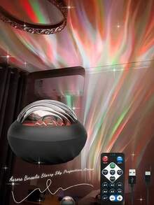 1 Stück USB Aurora Atmosphäre Projektionsleuchte, Fernbedienung, LED Projektionsleuchte, dekorative Fotografie Party Projektionsleuchte Atmosphäre Leuchte, Sternenhimmel Projektor Wasserrippel Leuchte Kleine Nachtleuchte Sternenhimmel Premium Internet-Star Hintergrundleuchte, Wasserrippel Atmosphäre Leuchte Sternenhimmel Projektionsleuchte Kreative bunte Aurora Lichtprojektion Nachtlicht