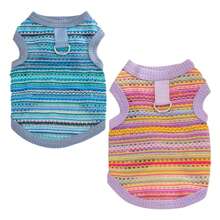 Blue Hollow Out Breathable Mesh Pet Vest, Bohemian Style Breathable Vest For Dogs Cats, Lightweight Summer Pet Clothing