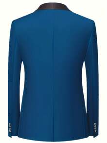Bộ vest nam 3 món màu trơn mới, dáng ôm, co giãn, bao gồm áo blazer, áo vest và quần tây, trang phục công sở, trang trọng, vest dự tiệc cưới. - Màu xanh ngọc - Xem 3