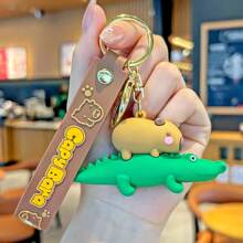 Capybara Car Key Chain, Adorable Capybara Plush Keyring, Creative Car Key Chain, Fun Couple Accessories, Adorable Alligator Turtle Capybara Key Chain, Goose Key Chain, Perfect For Car Keys, Holiday Gifts, Valentine's Day Presents