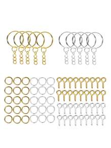 110Pcs Keychain Open Jump Rings Eye Pins Jewelry Making Accessories Kits For DIY Epoxy Resin Key Chain Key Ring Pendants