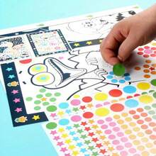 20 Sheets Children Dot Coloring Book DIY Color Dot Cartoon Animal Drawing Mosaic Puzzle Stickers Children Learn Creative Educational Toys - Multicolor - View 6