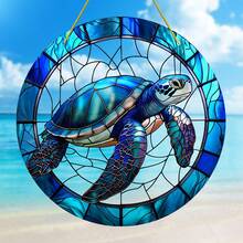1pc Acrylic Turtle Sunlight Catcher - Vibrant Decorative Piece, Lively Garden And Patio Sunlight Catcher, Spiritual Room Decor, Perfect Gift For Turtle Lovers, Beach And Bathroom Decoration - Blue - View 3