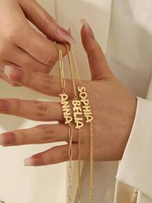 1 pieza Pulsera personalizada con nombre, pulsera con letra de burbuja, joyería de mano 3D Balloon, brazalete de acero inoxidable, material personalizado para mujer, regalo de boda, novia, mejor opción, simple y elegante, para fiesta de aniversario, graduación diaria, Día de la Madre, San Valentín, regalos de Navidad, útiles escolares, vuelta al colegio, escuela, aula, universidad, dormitorio, estudiantes universitarios, universitarios y universitariosSo para estudiantes de secundaria, preparatoria, secundaria y preparatoria