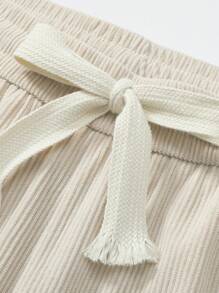 Men's Casual Corduroy Wide Leg Pants, Comfortable Loose Fit Solid Color Versatile Trousers For Spring Autumn