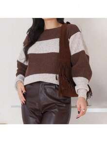Women's Winter Warm And Comfortable Mousse Knit Blouse - 米色 - 查看 10