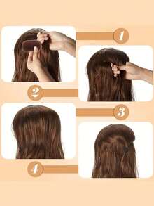 DIY 时尚增高蓬松刘海发垫、蓬松夹蜂窝发夹发型设计工具、黑色发夹、增发蓬松海绵垫增高插入底座、发垫蓬松发垫造型插入工具、DIY 高髻造型女士发饰 - 彩色 - 查看 2