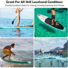 10FT Inflatable Surfboard Stand Up Paddleboard  Paddle Board With Kayak Paddle Hand Pump Carry Bag Green