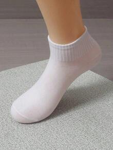 12 pares de calcetines cortos para mujer y hombre en colores surtidos, moda casual de corte bajo y delgados para el verano e invierno - Blanco y Negro - Ver 5