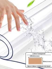 1,0 mm Protezione in PVC trasparente per tavolo - Copertura per scrivania rettangolare in plastica trasparente spessa, multisize, per comodino, scrivania da ufficio e computer, tavolino, piccola protezione per scrivania - Trasparente 1,0 mm - Visualizzare 11