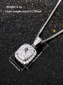 1件装奢华立方氧化锆吊坠项链，女士情人节、订婚纪念日、派对首饰礼物 - 1# - 查看 5