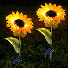 2x Solar Flower Stake Lights Outdoor Garden Path Party LED Lamps Sunflower Decor