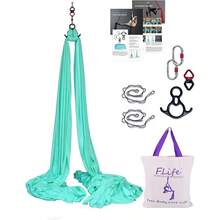 Aerial Silk Yoga Hammock Hardware Kit Durable 10 Ya - Turquoise - View 5