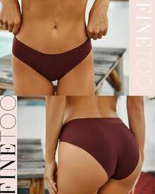 FINETOO 6 Pack Women's Seamless Hipster Underwear No Show Panties Invisibles Briefs Soft Stretch Bikini Underwears XS-XL - 固體 12 - 查看 5
