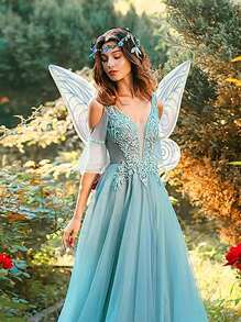 1PC/3pcs Fairy Wings For Adults,Butterfly Wings,Angel Wings,Fairy Costume For Women Halloween Dress Up Party Favor,Festival Costume Props(The Stripes On The Wings Are Random In Color)