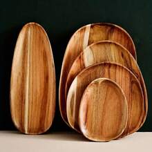 创意不对称木质托盘，户外露营便携式野餐盘，轻便蛋糕和小吃盘